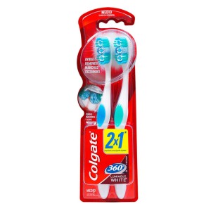 COLGATE CEPILLO DENTAL 360 WHITE x 2u